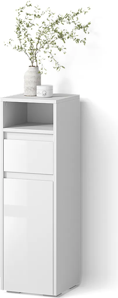 Colonne de rangement salle de bain bois blanc Livinity Savuto 96 cm