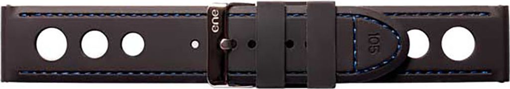 Piero Magli Uhrenarmband SILIKON mit Kreisen schwarz NAHT blau 22mm 10030115