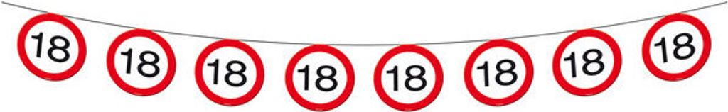 Verkehrsschild 18 Wimpelkette 12m Produktbild 