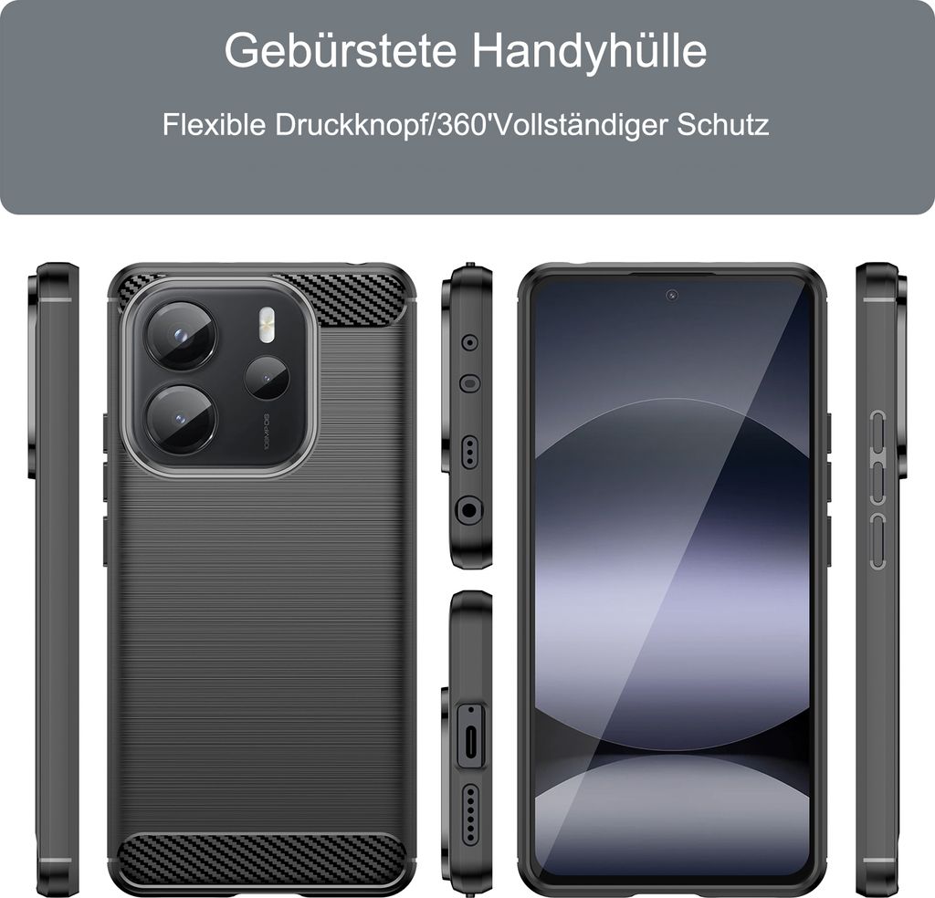 Hülle für Xiaomi Redmi Note 14 4G Handyhülle Outdoor Handy Tasche Back Cover Bumper 16,4 CM Modell 24117RN76E