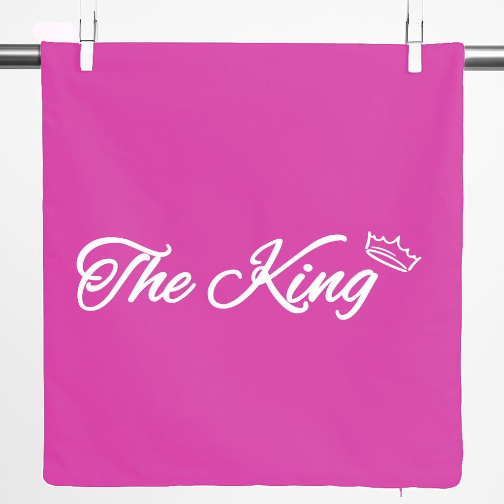 Huuraa Kissenbezug The King Krone 40x40cm Fuchsia Baumwolle Dekokissenbezug Geschenkidee