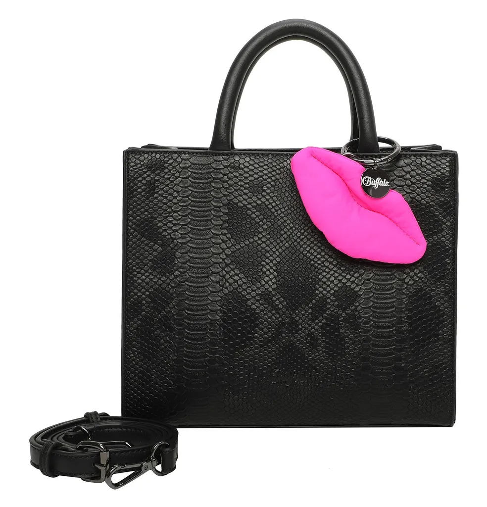 BUFFALO borsetta borsa a tracolla Scaled Snake Big Boxy Collection Shopper Black nero