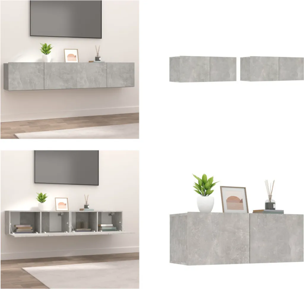 Mobili TV 2 pz Grigio Cemento 80x30x30 cm | Offerta vidaXL Italia