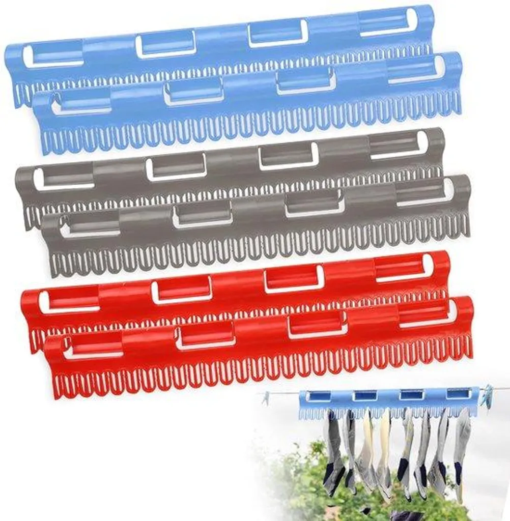 Pinces à Chaussettes pour Séchoir Lot de 6 Accessoires de Buanderie