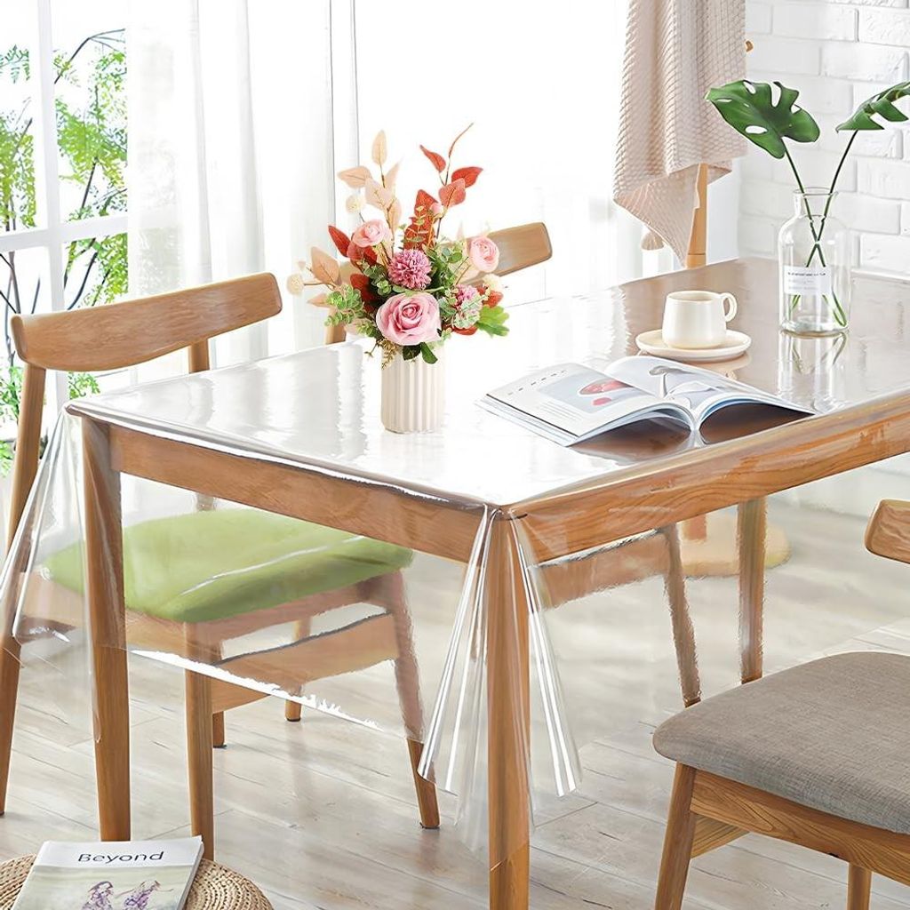 Mantel de PVC transparente, impermeable, de 150x300 cm Imagen del producto 