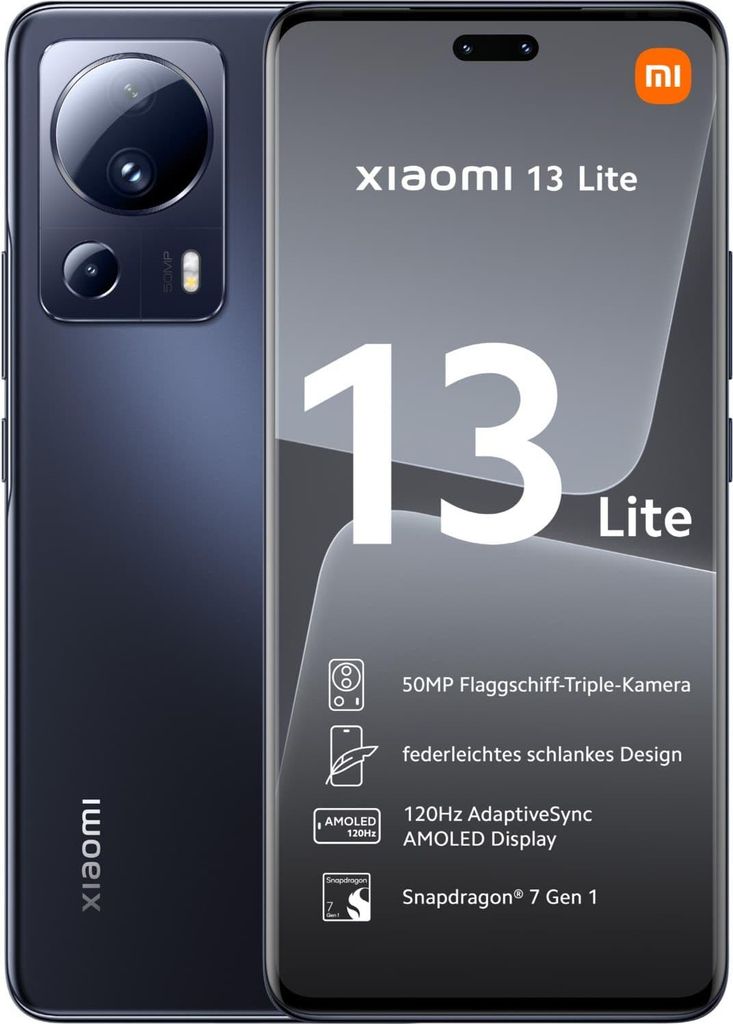 Xiaomi 13 Lite 5G 8GB/256GB Schwarz (Black) Dual-SIM Produktbild 