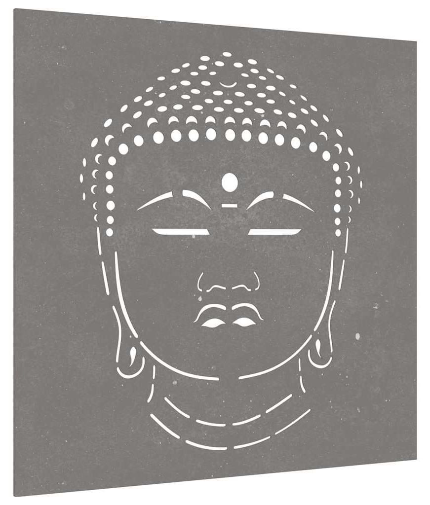 vidaXL Garten-Wanddeko 55x55 cm Cortenstahl Buddha-Kopf Produktbild 