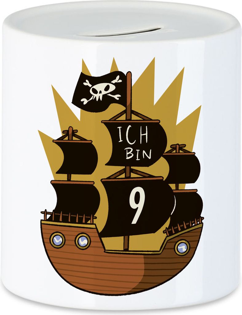 Geburtstag 9 Jahre Spardose 9 Jahre 9. Geburtstag Piraten Pirat Motto