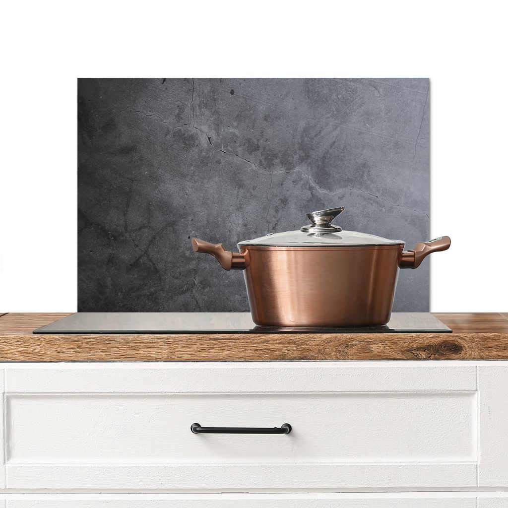 KitchenYeah Spritzschutz Küche - Küchenrückwand - Wandschutz für Herd und Spüle - Industriell - Beton - Grau - Schiefer - Retro 60x40 - Alu...