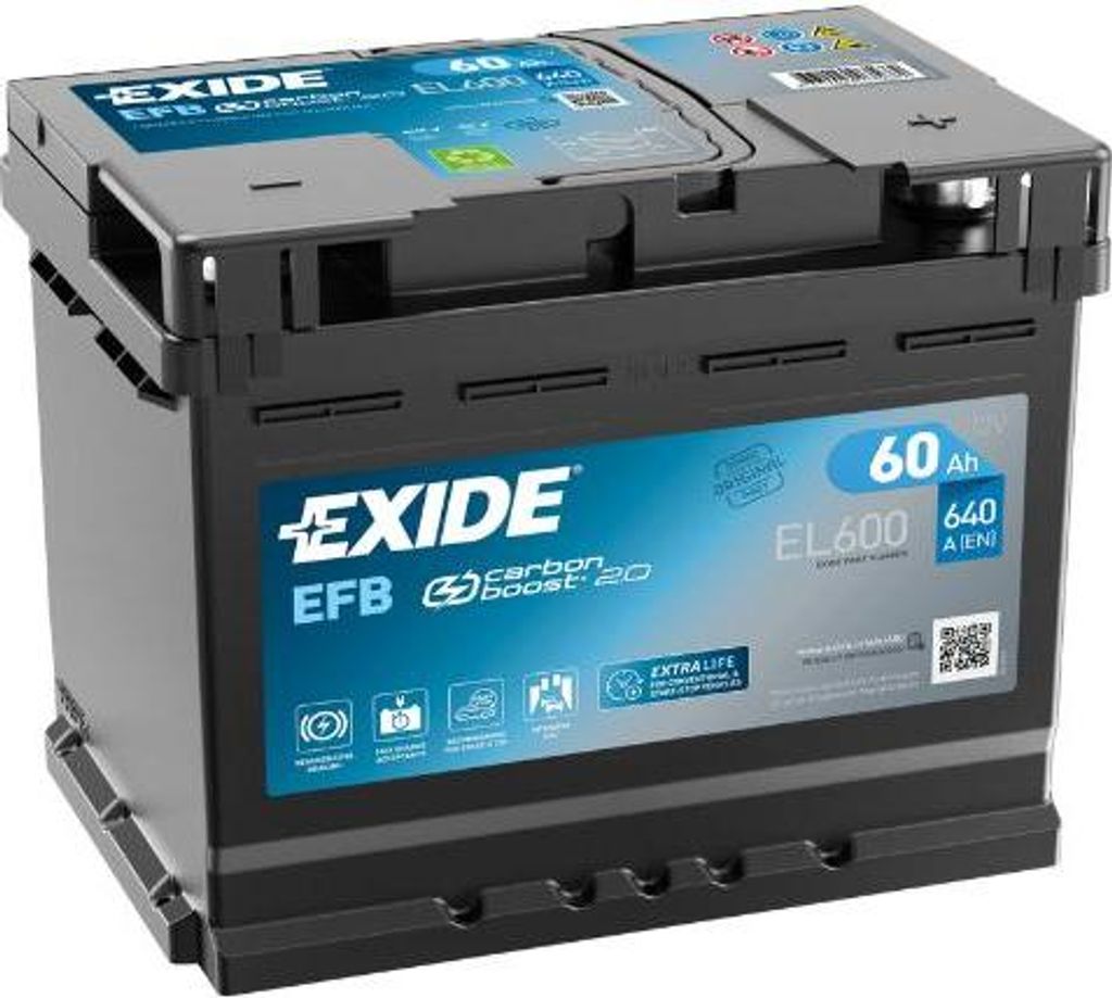 Batteria auto Exide EL600 Start-Stop EFB 12V 60Ah 640A Immagine del prodotto 
