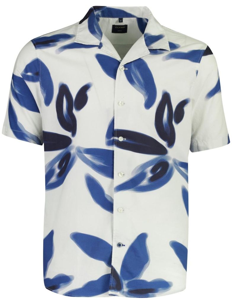 Overhemd Olymp blauw grafisch geprint Produktbild 