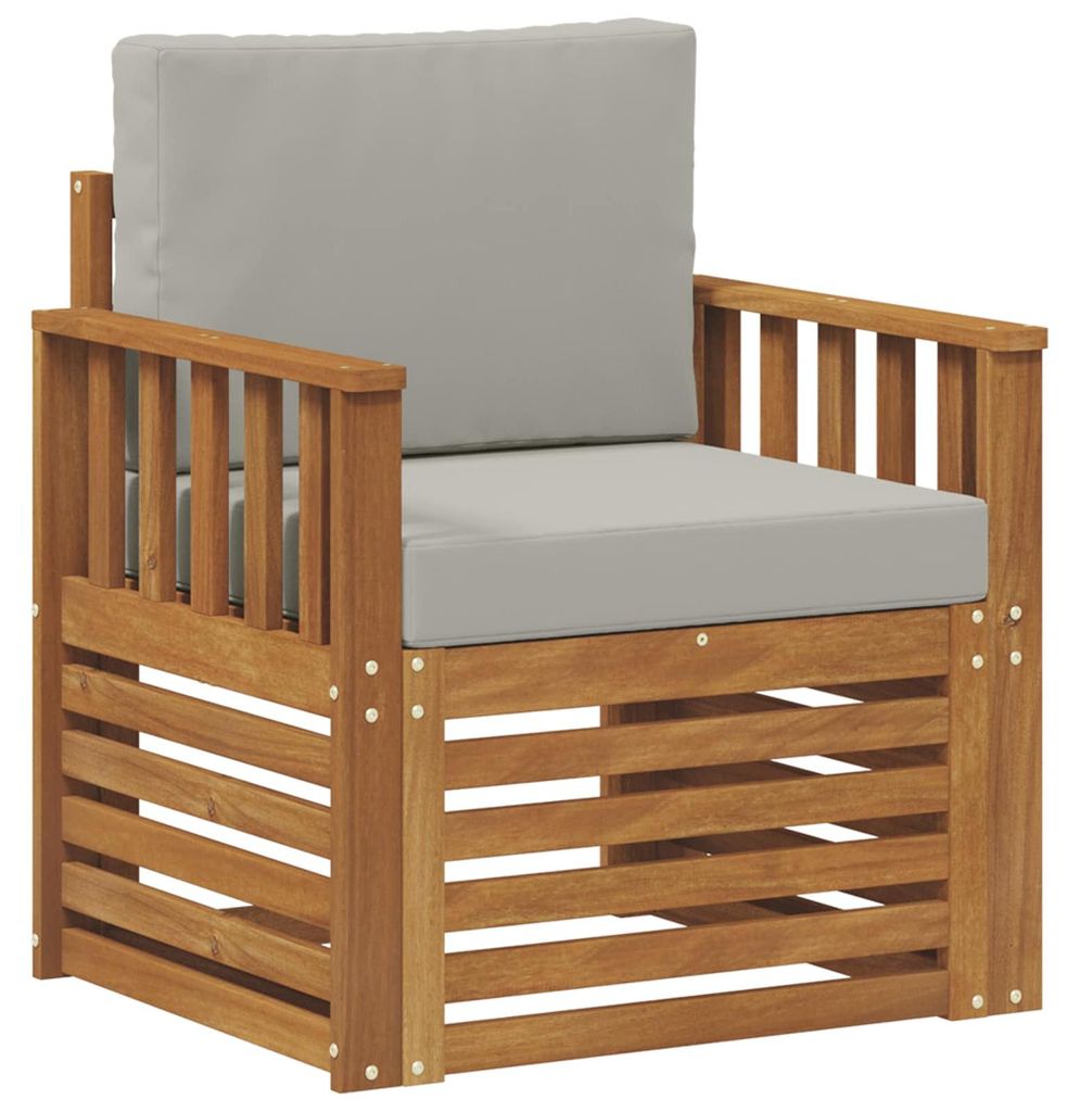 vidaXL Outdoor-Sofagarnitur Massives Akazienholz und Polyester Natur