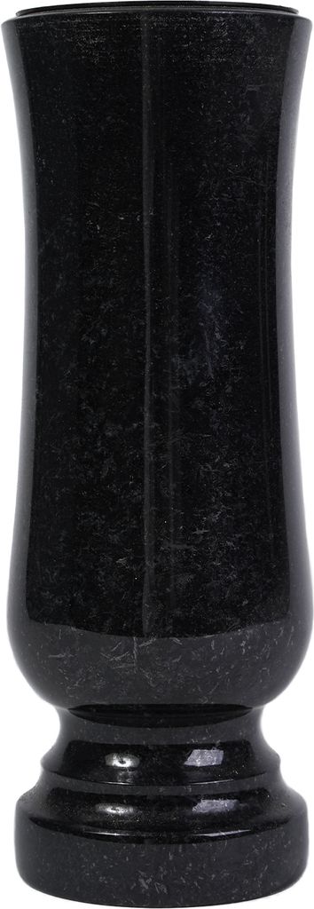 Vase funéraire en granit Nero Angola avec trou de drainage Image du produit 