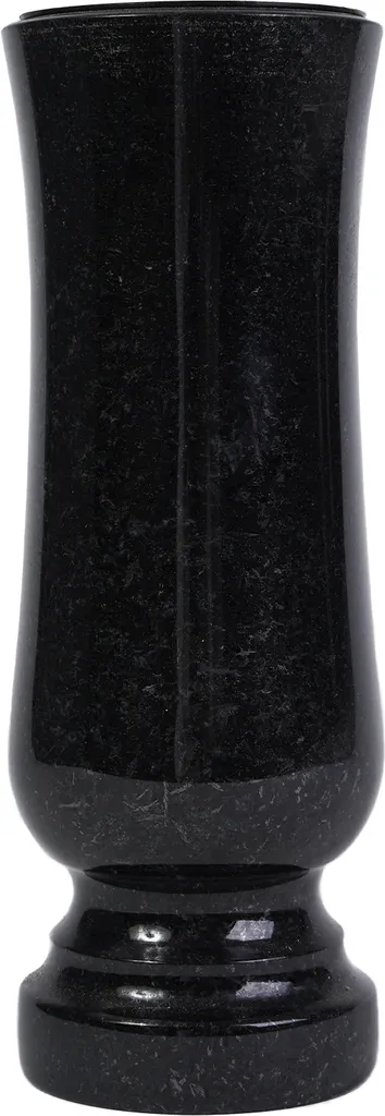 Vase funéraire Nero Angola en granit véritable avec trou de drainage