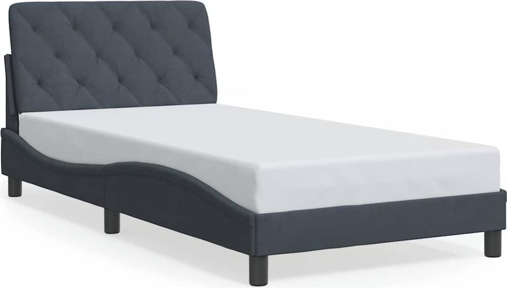vidaXL Bettgestell ohne Matratze Dunkelgrau 100x200 cm Samt