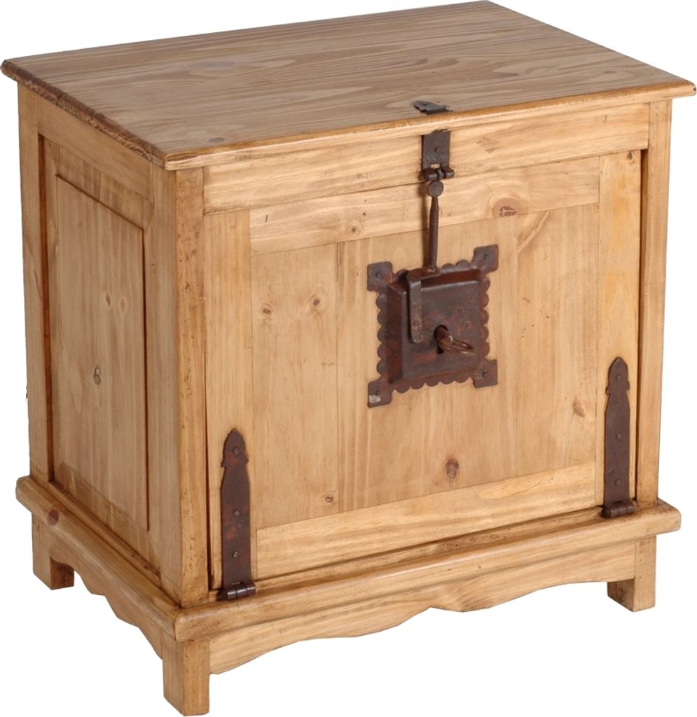 MiaMöbel Truhe Mexico Möbel 60x60x42 cm Landhausstil Massivholz Pinie Honig
