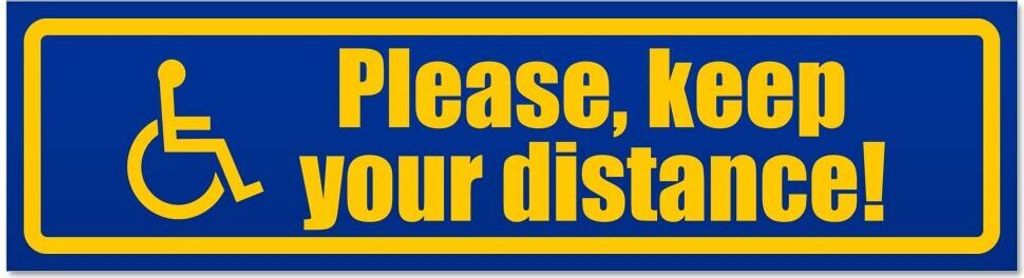 Please Keep Your Distance - Hinweis Aufkleber Sticker für Auto, Kfz, Fahrrad, PKW, LKWBlau - 45 x 12 cmPlease Keep Your Distance - Hinweis Aufkleb...