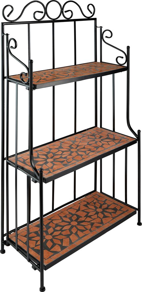 Etagère pour plantes mosaïque 3 niveaux - marron terracotta Image du produit 