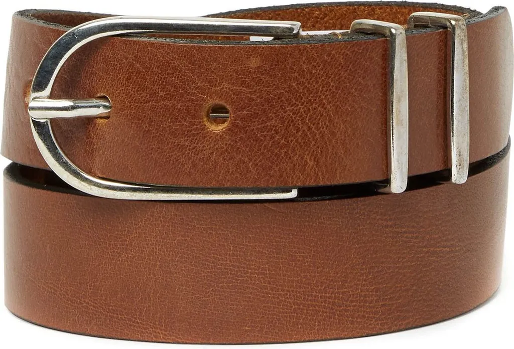 Offerta SADDLER Kopervik W85: Cintura Pelle Marrone Cognac Silver