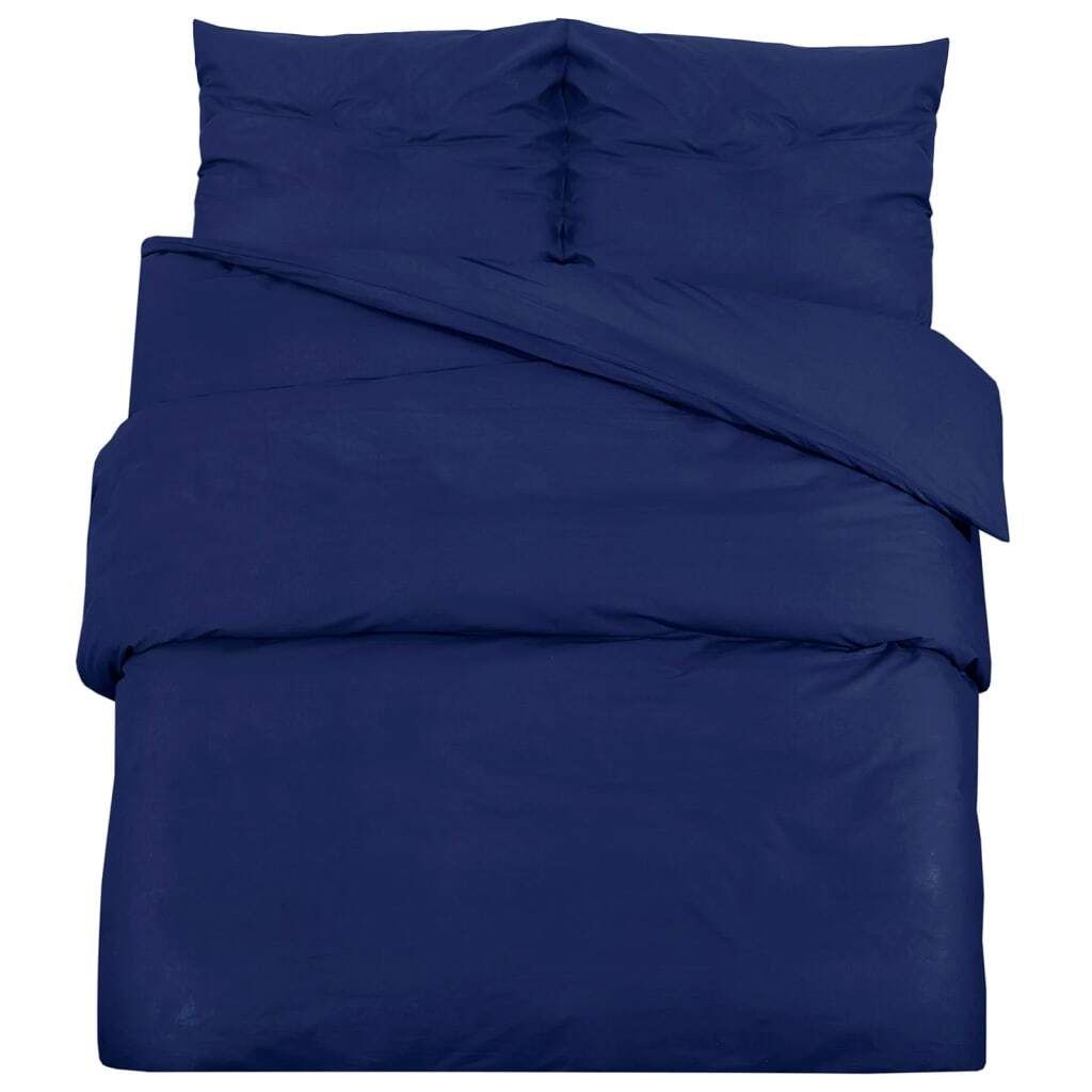vidaXL Bettwäsche-Set Marineblau 140x200 cm Leichte Produktbild 