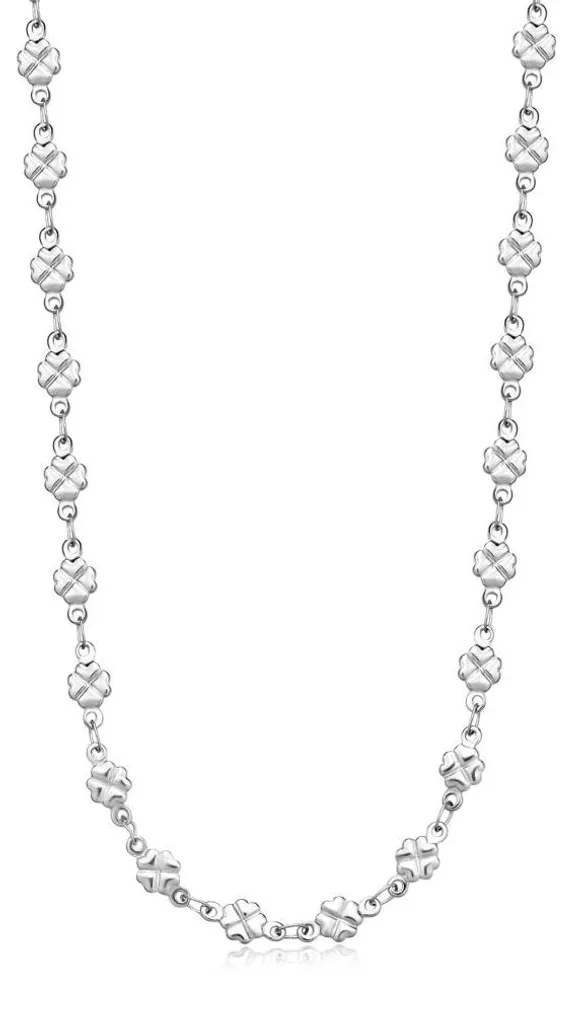 Sautoir trèfle en acier inoxydable SHK81 - Collier maille fine femme