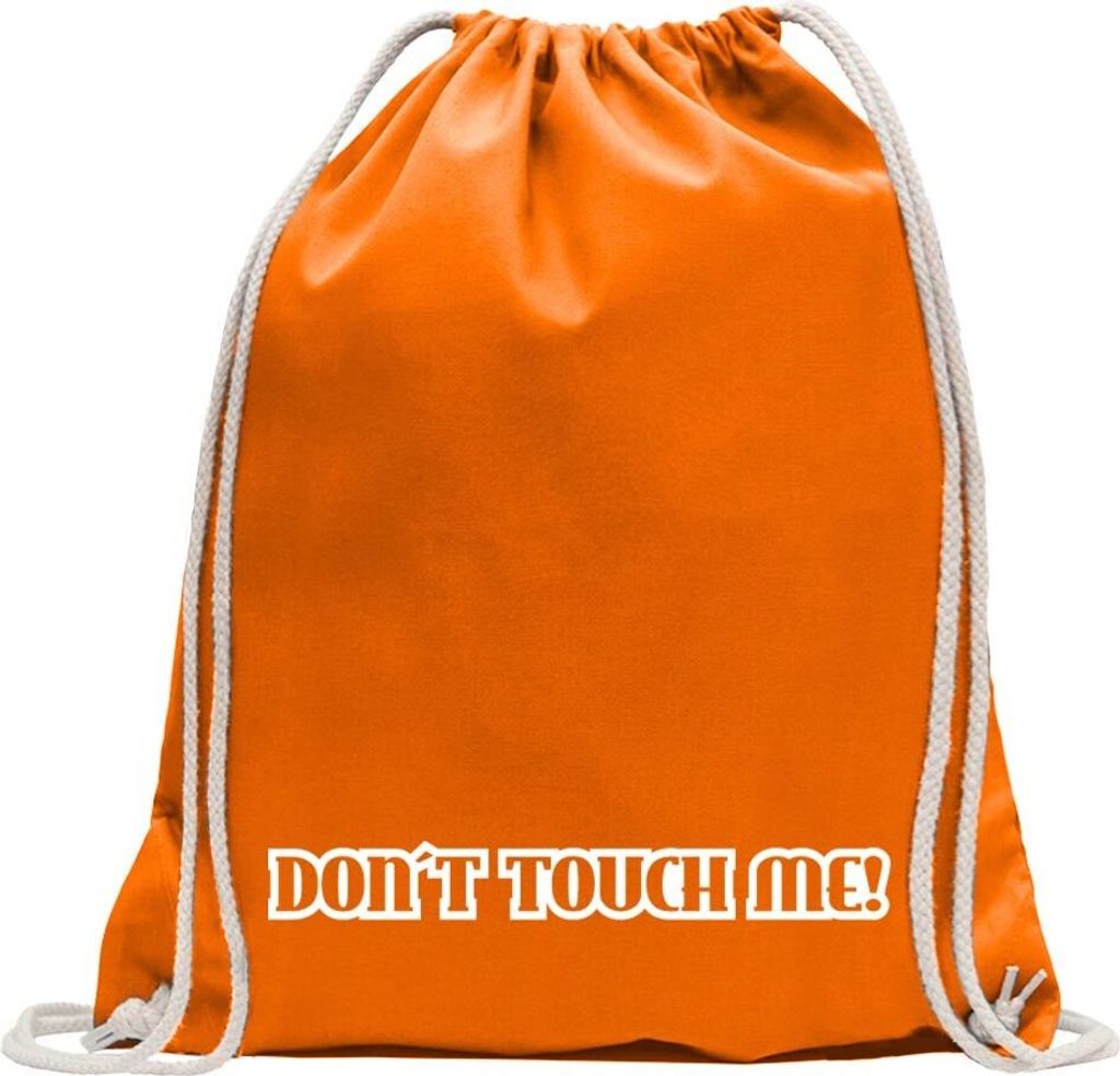 Kiwistar - Turnbeutel - mandarin - Dont touch me! Design 2 - Fun Rucksack Sport Beutel Gymsack Baumwolle mit Ziehgurt