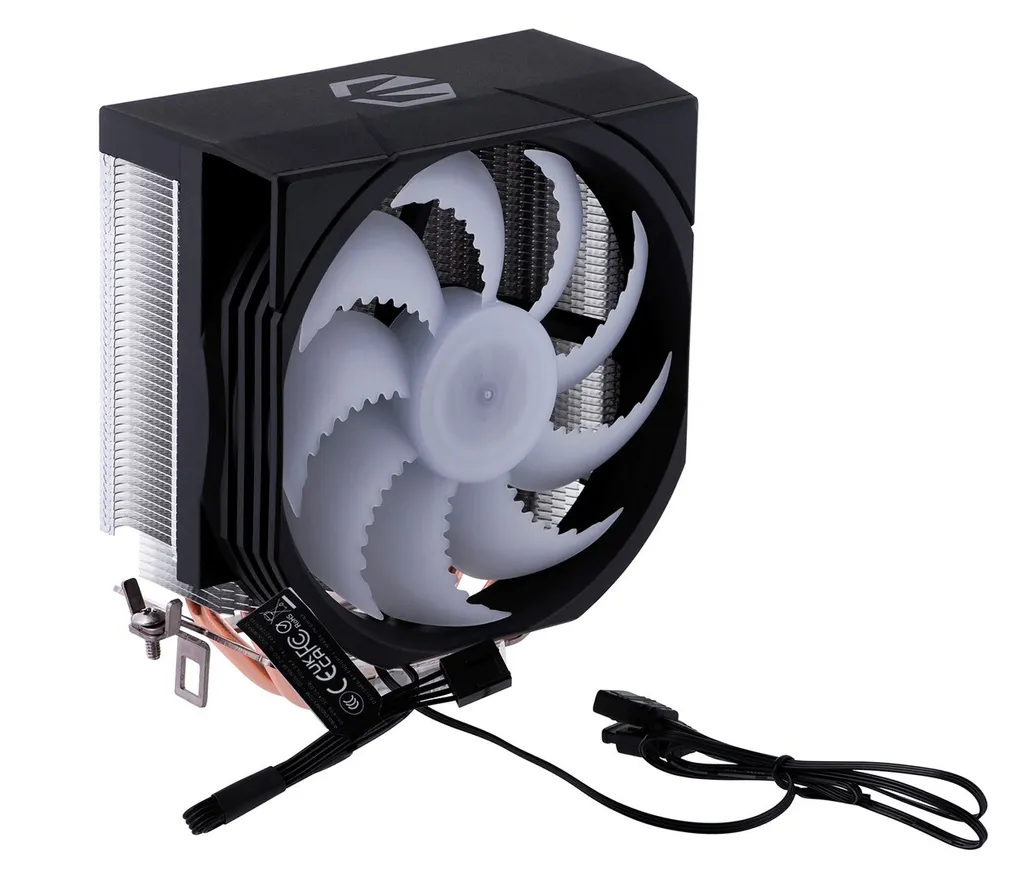 ENDORFY Spartan 5 ARGB, refrigeración por aire de CPU fácil de instalar, diseño compacto, ventilador Fluctus ARGB incorporado | EY3A002, negro