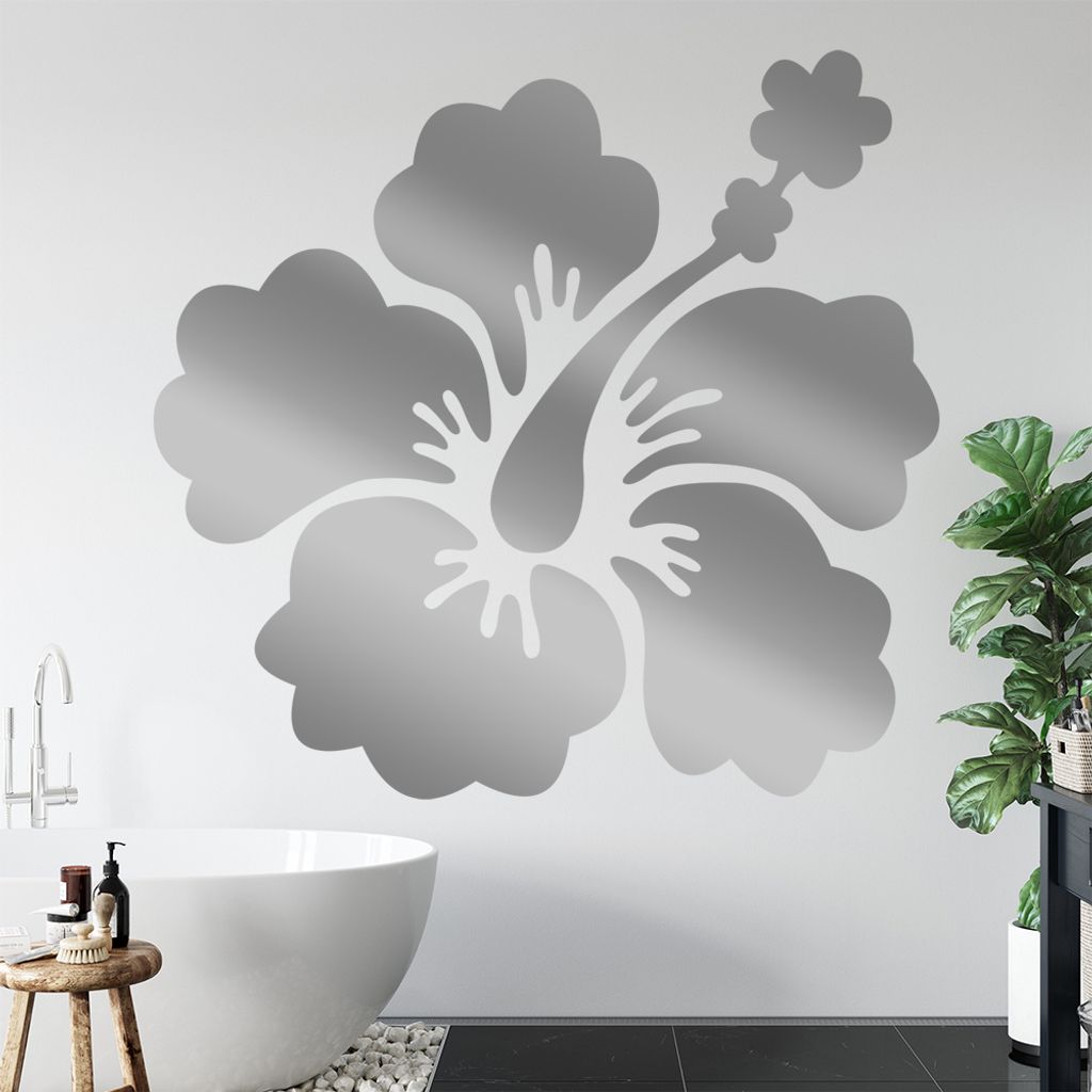 Hibiskus Wandtattoo in 6 Größen - Wandaufkleber Wall Sticker - Dekoration, Küche, Wohnzimmer, Schlafzimmer, Badezimmer