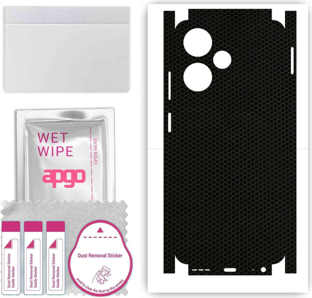 apgo Rückseite + Seiten Schutzfolie, Skin, kompatibel mit Infinix Hot 30 Play, Hinten Displayschutzfolie aus Vinylfolie, kratzfest, einfache Monta...
