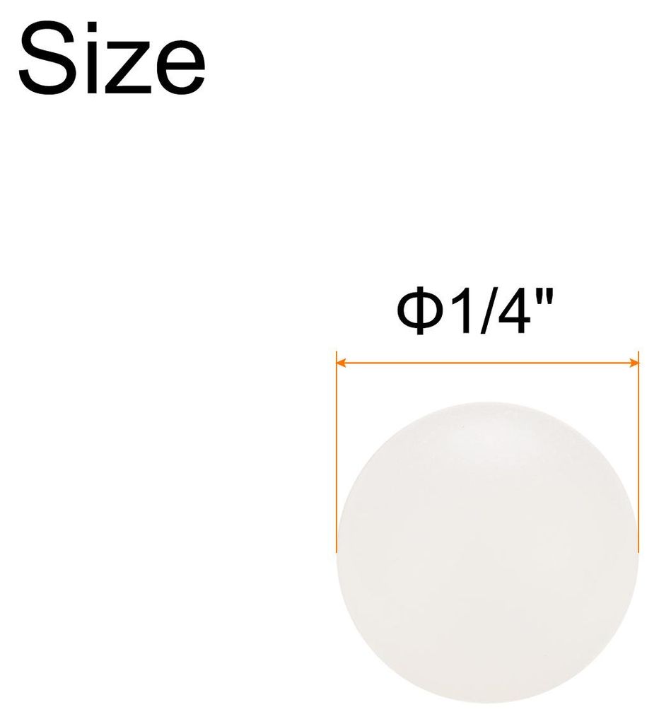 100 Stš¹ck PP Plastik Lagerkugeln 1/4" 6.35mm Massive Plastik Kugeln G1 Pr?zision Minikugeln