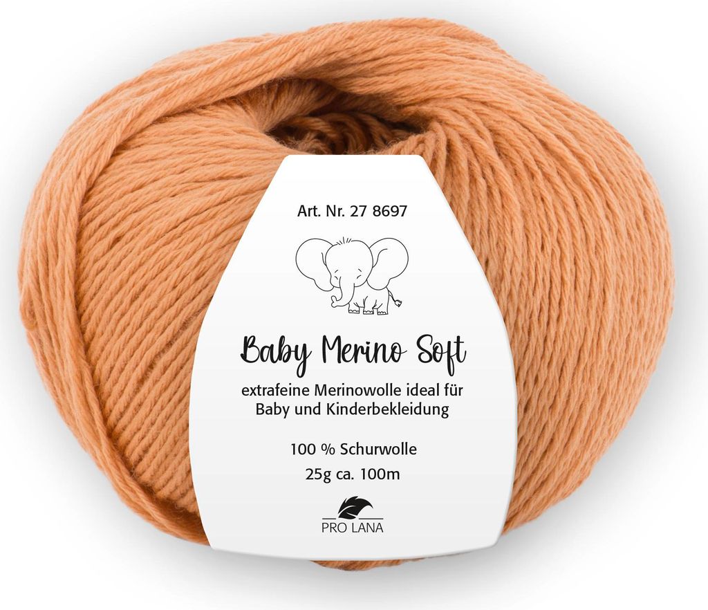 Pro Lana Baby Merino Soft 25g extrafeine Wolle Babywolle 100% Schurwolle 100 m NS 2,5-3,5mm 23 fuchs