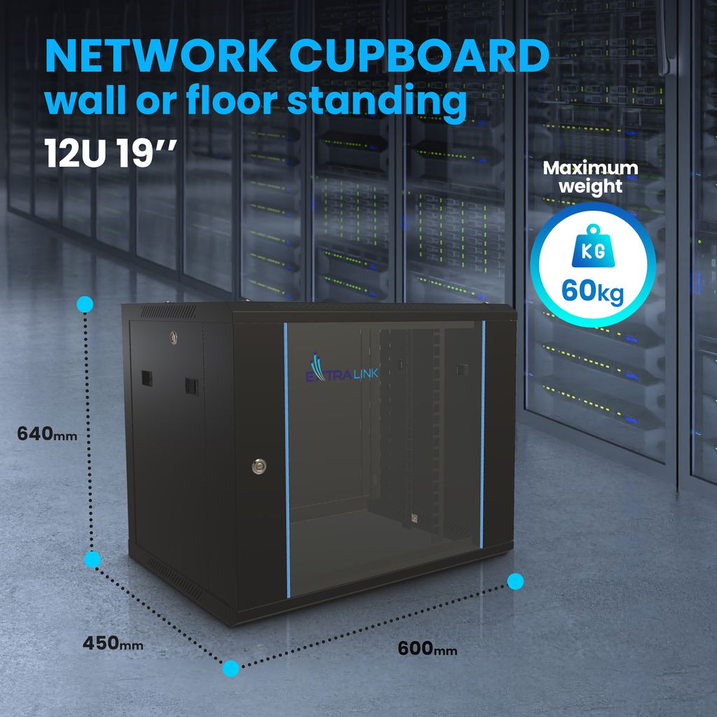 Extralink EX.7263 - Wandmontiertes Regal - 12U - 60 kg - Obrázek produktu 3