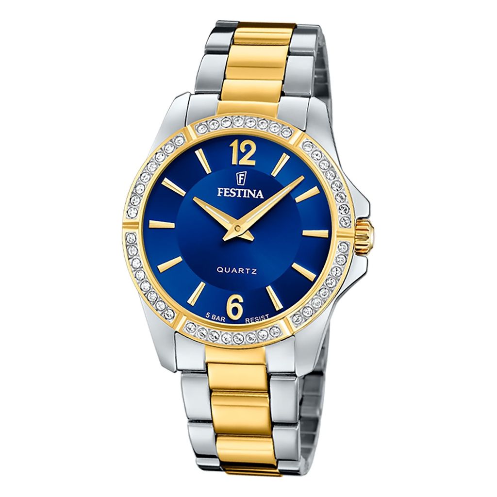 Festina Damen Uhr Fashion Edelstahl Armbanduhr silber gold UF20594/2