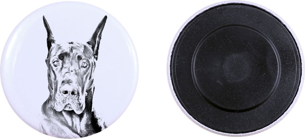 Deutsche Dogge, Ulmer Dogge, Große Dogge Magnet mit einem Hundepfotenabdruck, außergewöhnlich leicht, starker Magnet, handgefertigtes Produkt de...