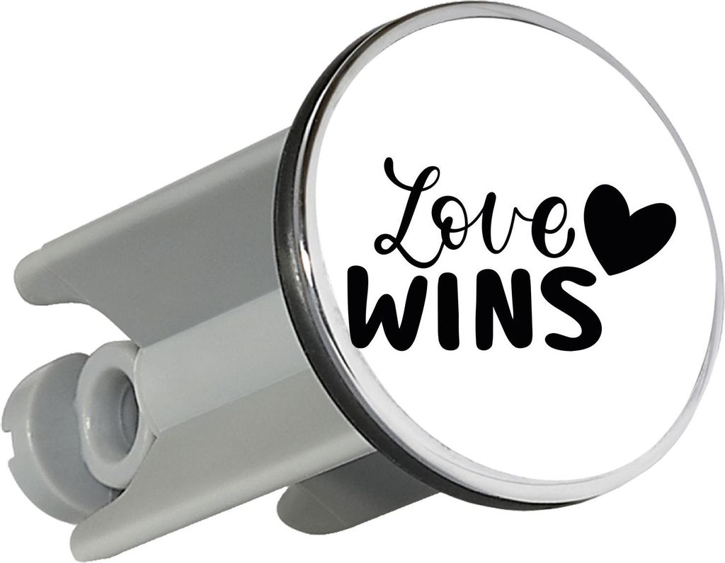 Huuraa Waschbeckenstöpsel Love wins Herz 4cm höhenverstellbar Abflussstopfen Geschenkidee