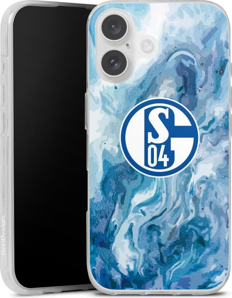 DeinDesign Handyhülle für Apple iPhone 16 Silikon Hülle Case Smartphone Schutzhülle FC Schalke 04 Fanartikel Logo