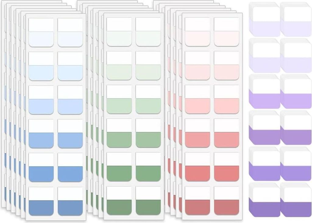 960 Stück Kleberegisterkarten Seitenmarker Selbstklebend Page Markers Tabs Haftnotizen zum Markieren Beschriften Klebezettel Tabs für Bür, Dokum...