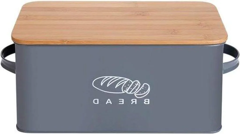 Boîte à pain design avec couvercle planche à découper en bambou 37cm