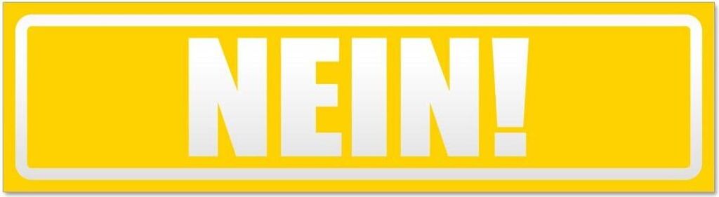 Kiwistar - Autoaufkleber - Gelb - 45 x 12 cm - Nein! Invertiert - Hinweis Aufkleber Sticker für Auto, Kfz, Fahrrad, PKW, LKW