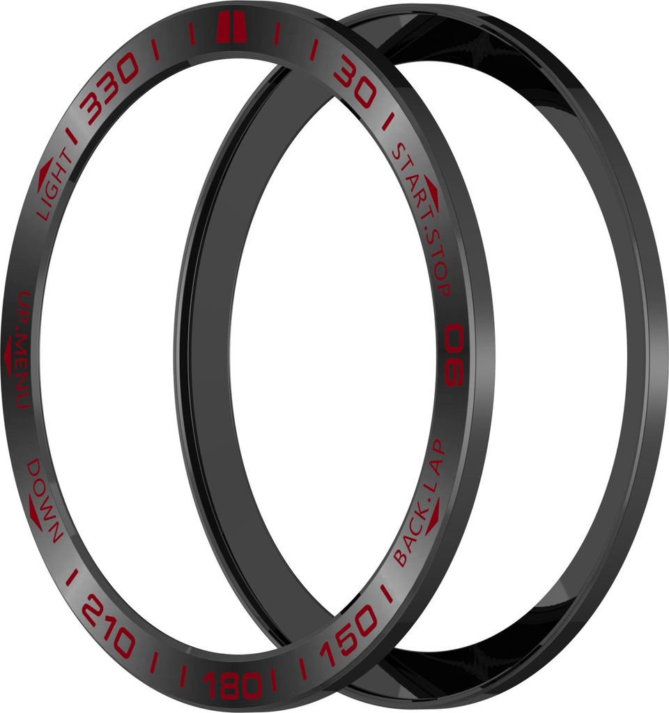 INF Garmin Quatix 8 Edelstahl Lünette: Schutz, Stil & Präzision - 2 Stück Schwarz Rot 47 MM