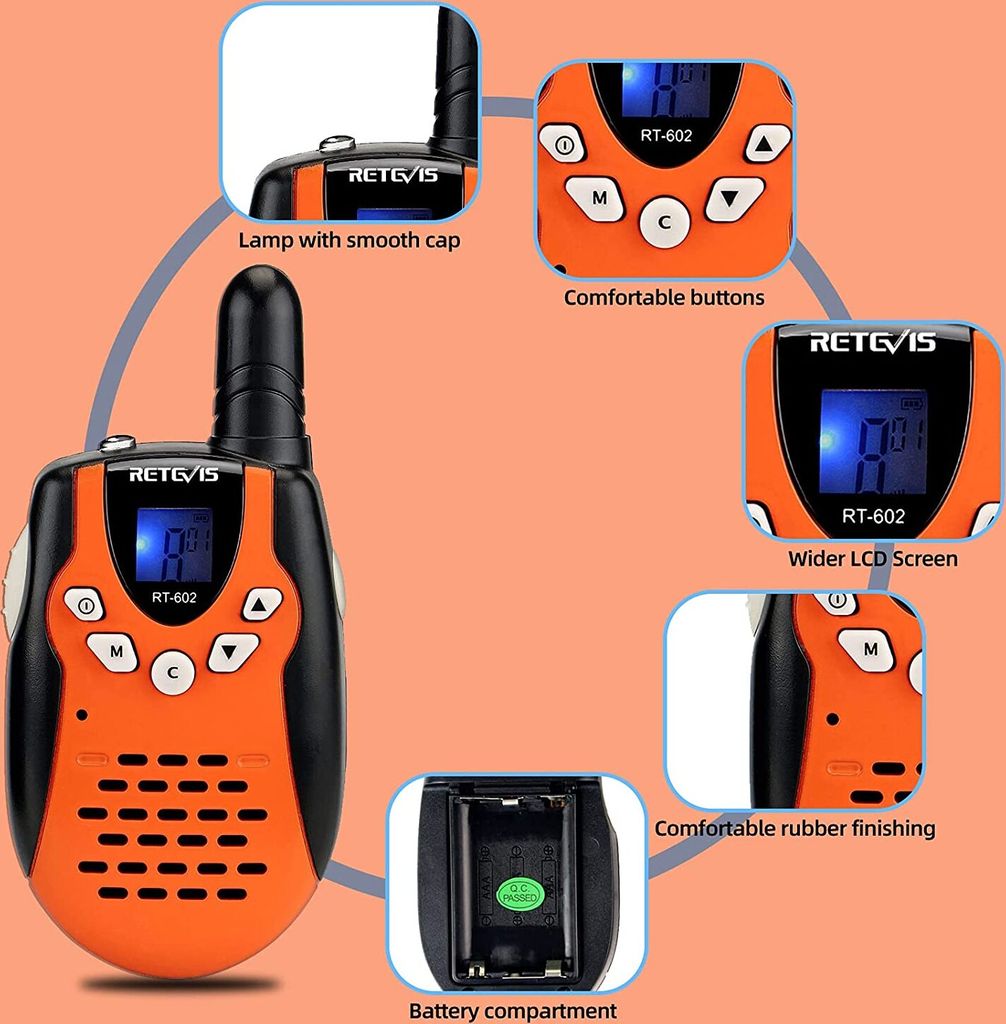 Retevis RT602 Walkie Talkie Kinder Aufladbar, PMR446, 8 Produktbild 4