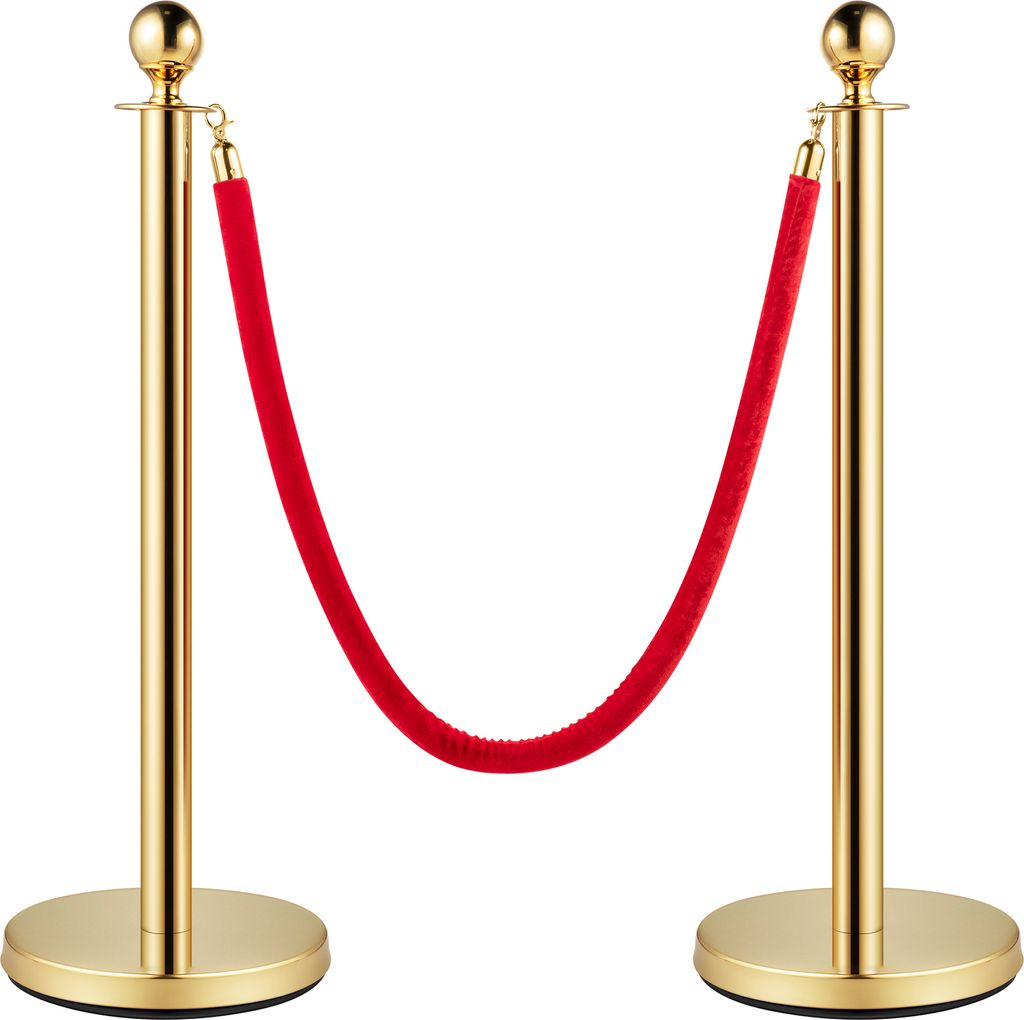 SucceBuy Lot de 6 poteaux de barrage avec corde de velours, Image du produit 