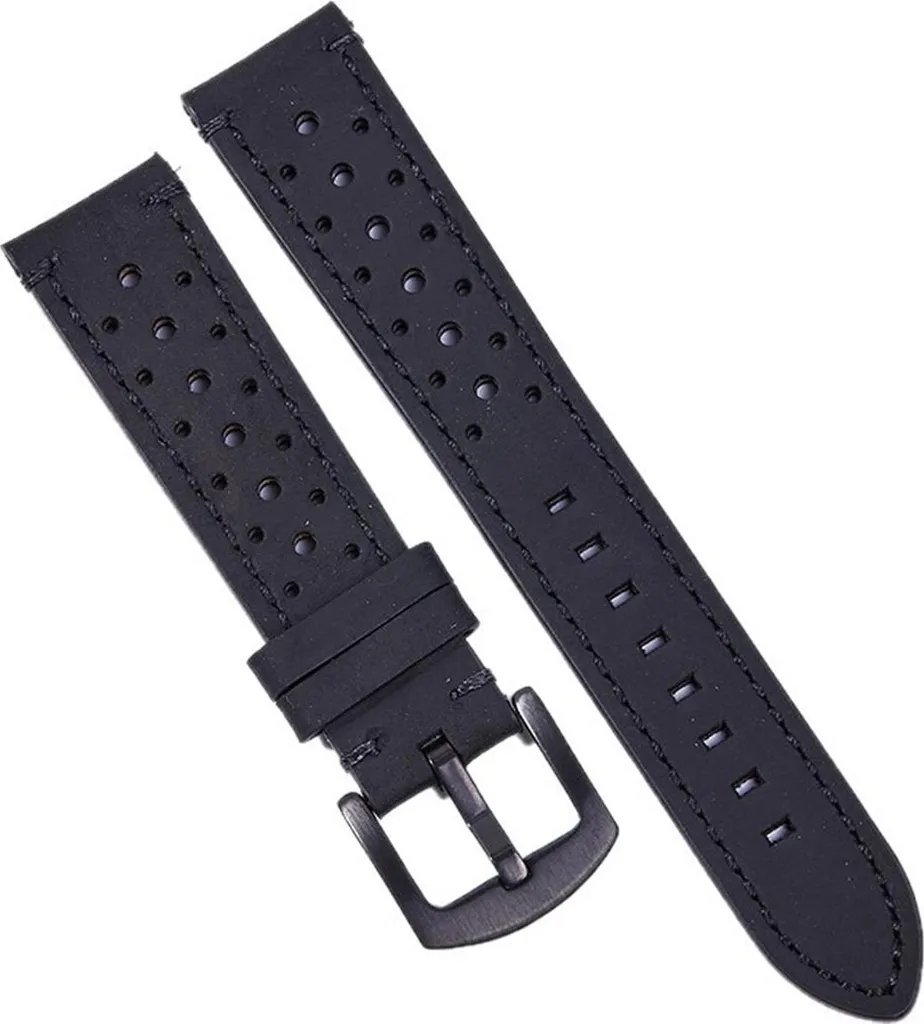 Cinturino 20mm Pelle Vintage Nero per Smartwatch Universale INF