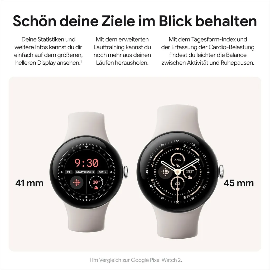 Google Pixel Watch 3 45mm LTE Argent - Restez Connecté sans Mobile - 8