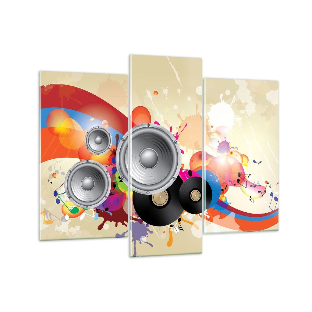 Bilder auf glas - Musik abstrakt Komposition Dekoration - 130x100cm - Glasbilder - Wandbilder - Kunstdruck - Wanddekoration aus Glas - Glas Bilder ...