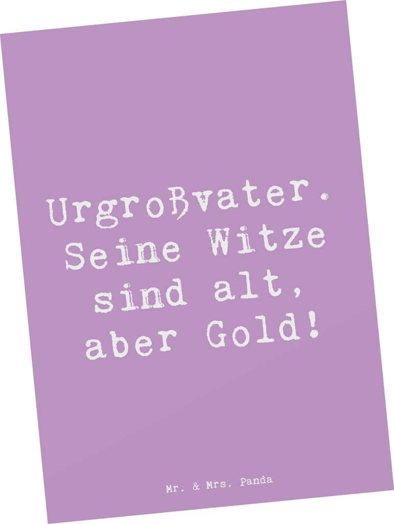 Mr. & Mrs. Panda Grußkarte Spruch Urgroßvater Witze - Produktbild 