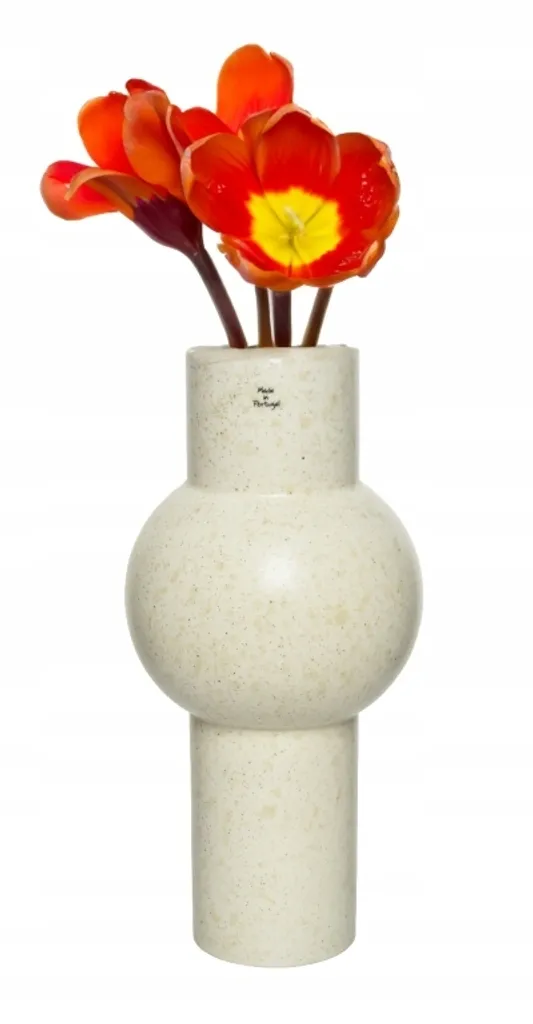 Vase décoratif beige pour herbe de la pampa et fleurs séchées - 38 cm