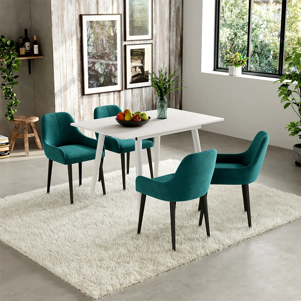 Table extensible 80x70cm Vicco Beaver Blanche : solution petit espace