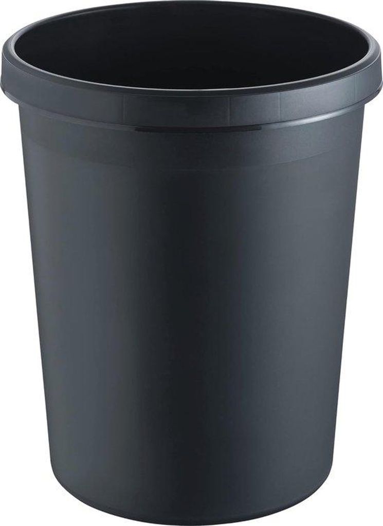 Mülltonne 45 Liter mit Klapprand - schwarz Kunststoff für Mülltrennung