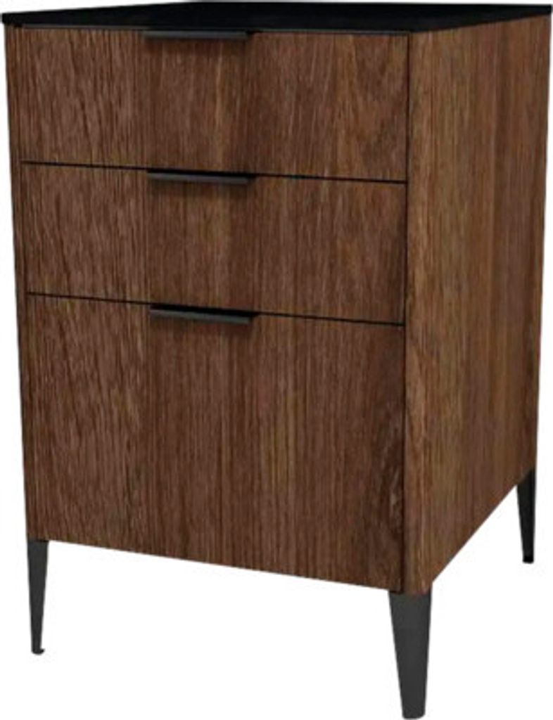Kommode mit 3 Schubladen Devo Lotos 76x50x53 cm bronze expressive oak/schwarz